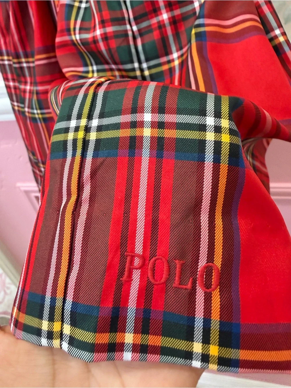 Ralph Lauren Red Tartan Plaid Dress with Black Sash